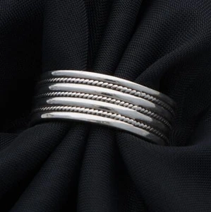 Ring Silber 925er Mehrreihig 8 mm Hochglanz Damen Herren Schmuck Vintage Look - Bild 1 von 18
