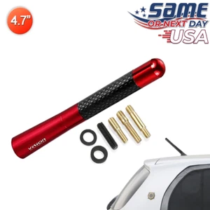 Vision Carbon Fiber Antenna RED Aluminum Stubby 4.7" Inch Universal Fit - USA - Picture 1 of 1