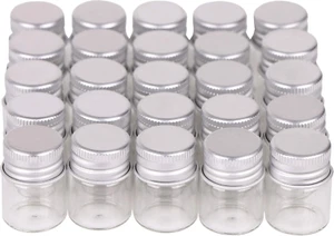 100X 5Ml Clear Glass Bottles with Aluminum Screw Caps Sample Vials - Picture 1 of 12