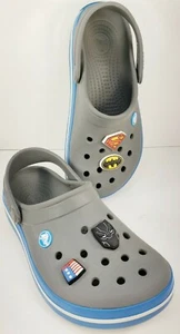 Crocs Crocband Grey Blue Unisex Clogs SlipOn Shoes Ornaments Size 4 Boys 6 Women - Picture 1 of 12