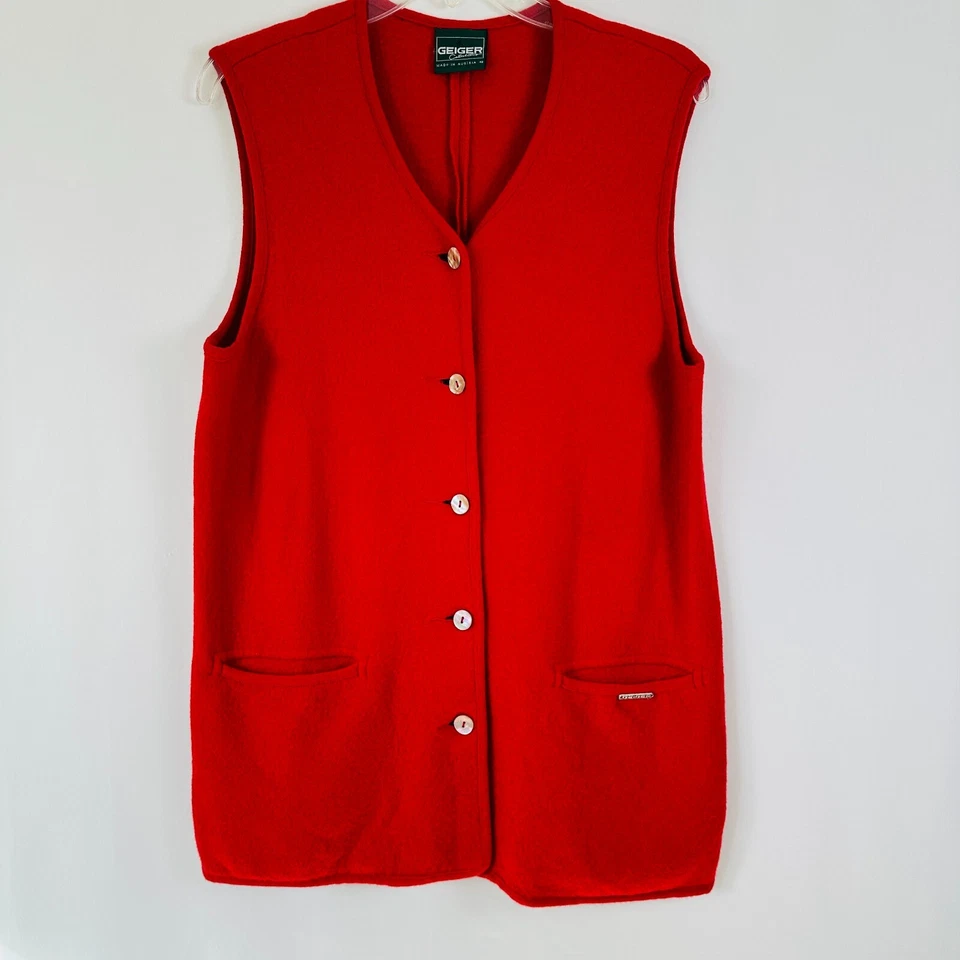 Vintage Geiger 100% Wool Vest Mens 42 Austria 5-Button Melrose Pockets Grandpa - Image 1 of 4