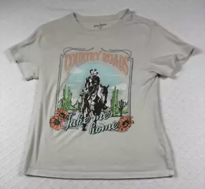 Camiseta para mujer Free Kisses talla S crema Country Roads Take Me Home camiseta gráfica - Imagen 1 de 7