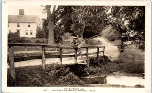 WHITTIER'S BIRTHPLACE The Barefoot Boy HAVERHILL, MA pesca - Postal - Imagen 1 de 2