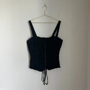 Tripp NYC Women's Lace Zip-Up Front Corset in Black Size 2XL - Picture 1 of 6