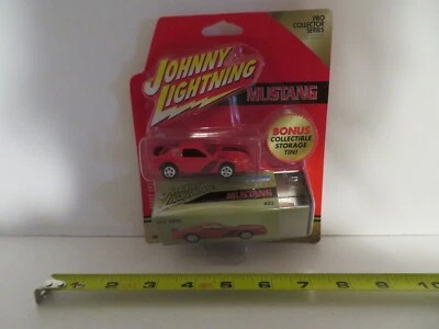 Johnny Lightning 1994 Ford Mustang Boss Red w/Tin Storage 2002 MOC - Image 1 of 4