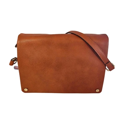 BOLSO BANDOLERA STREET LEVEL CUERO VEGANO VEGANO GRANULADO MARRÓN SOLAPA MULTI BOLSILLO Foto 1 de 4