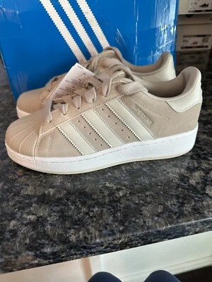 Adidas Superstar XLG Wonder Beige White Womens Athletic Sneaker Size 7.5 NWB - Image 1 of 4