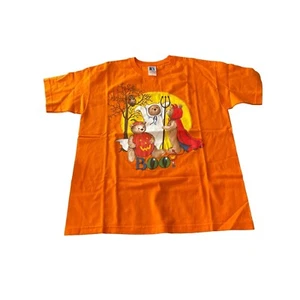Atlas Sportswear Orange Halloween Vintage 1990's Bears in Costume T Shirt Size L - Picture 1 of 5