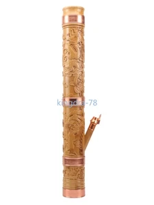 1Pc Exquisite Thick Solid Wood Carved Chimney Pipe Filter Smoking Equipment - Picture 1 of 3