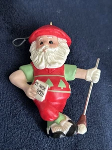 1988 Hallmark handgefertigtes Par für Santa spielen Golf Urlaub Ornament EUC klein - Bild 1 von 3
