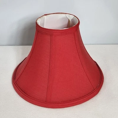 Silk Shantung Boned Bell Shaped Blood Red Lamp Shade 10"W BEDROOM~OFFICE~DEN - Image 1 of 4