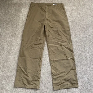 HOPE Wind Trouser HBT Service Ripstop Pants 35 30 Beige Wide Leg BARE KNUCKLES - Picture 1 of 13