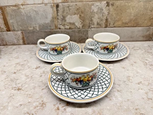Villeroy & Boch Basket Cups And Saucers...3 - Picture 1 of 4