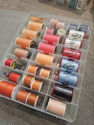 Black Red J&P Coats & Other dual Duty  Polyester Thread Lot Sewing 60 spools L11 - Image 1 of 4