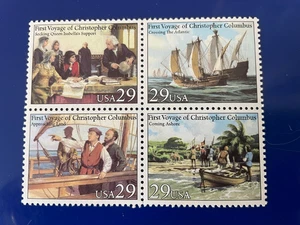 US Briefmarken 1992 Viererblock 29 Cent Briefmarken First Voyage of Columbus postfrisch - Bild 1 von 1