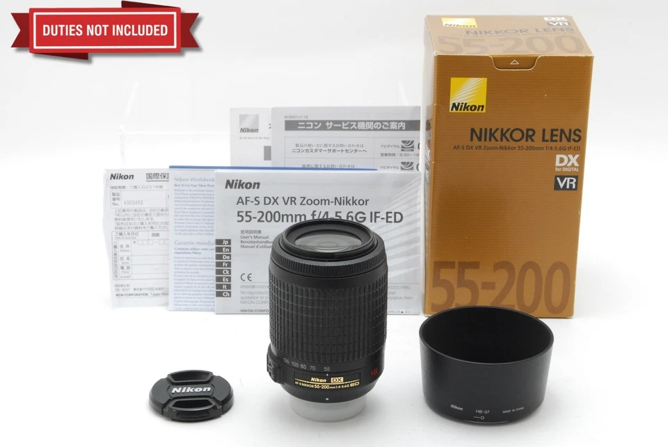 [Top MINT in BOX] Nikon AF-S NIKKOR 55-200mm f/1 4-5.6 G II ED DX VR Lens JAPAN - Image 1 of 4