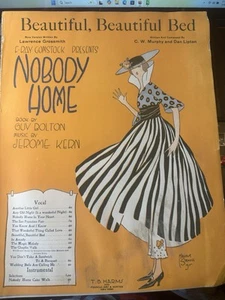 Partituras 11x14 Jerome Kern Musical Revue NOBODY HOME 'Beautiful Bed' - Imagen 1 de 2