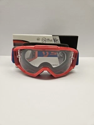 *NUEVO* Gafas Scott Split OTG Azul Oscuro/Rojo Neón Lente Transparente Funciona Foto 1 de 2