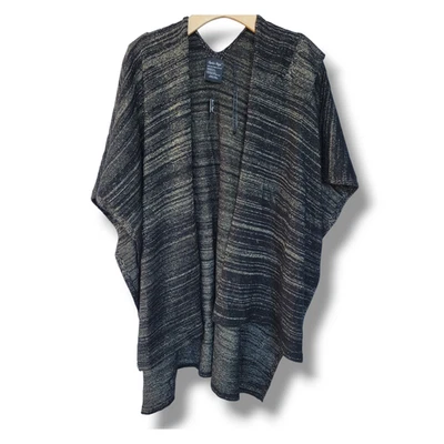 Charlie Paige Women's black metallic open front cape poncho kimono  - os - Image 1 of 4