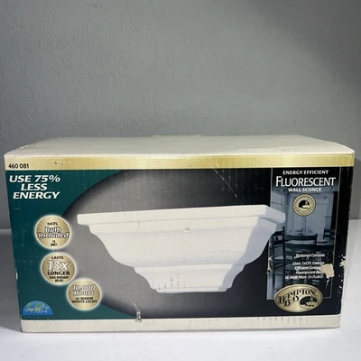 Hampton Bay Fluorescent Textured Ceramic White Wall Sconce - 460-081 - Image 1 of 4