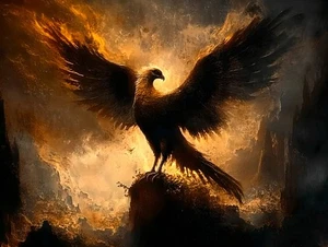 Home Decor Wall Art Fantasy Phoenix Oil Painting Picture Printed on Canvas - Picture 1 of 8