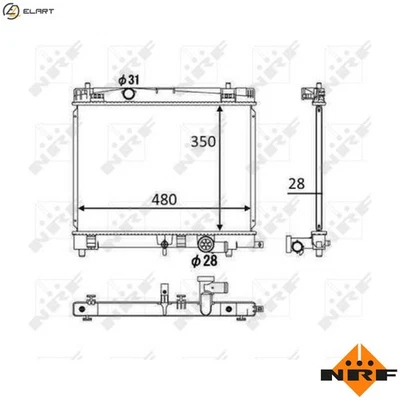 RADIATOR ENGINE COOLING 58501 FOR 1NR-FE 1.3L 4cyl - Image 1 of 4