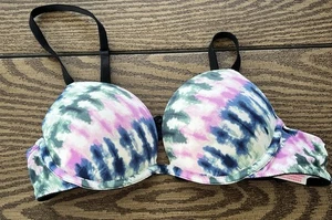 Victoria’s Secret Super-Push-up-BH pink grün blau pink weiß Batik 34A - Bild 1 von 2