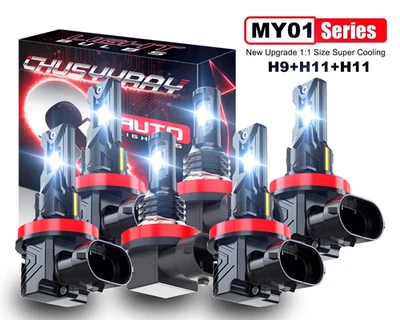 For Infiniti EX35 2008-2010 2011 2012 6000K LED Headlight + Fog Light Bulbs M5 - Image 1 of 4