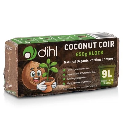 9L Coco Coir Brick Multi Purpose Potting Compost Compressed Peat Free Compost - Image 1 of 4