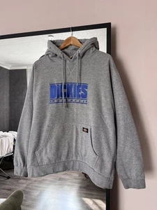 Vintage Dickies Spell Out Heavyweight Hoodie Sweatshirt Grau - Bild 1 von 12