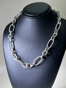 Massive Judith Ripka Sterlingsilber Kabel Gliederkette Halskette, 17" - Bild 1 von 5