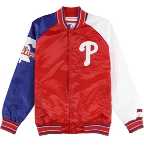 Philadelphia Phillies Men’s STARTER Satin Varsity Full Snap Jacket - Large $150! - Picture 1 of 2