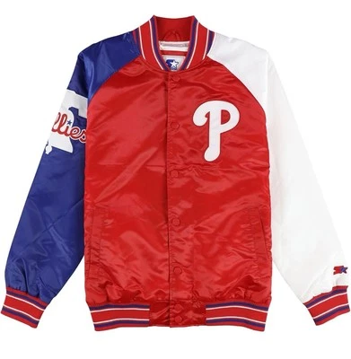 Philadelphia Phillies Men’s STARTER Satin Varsity Full Snap Jacket - Large $150! - Image 1 of 2