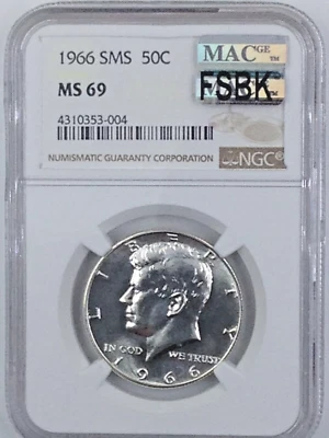 1966 SMS MS 69 KENNEDY NGC SMS MS 69 MAC - Image 1 of 2