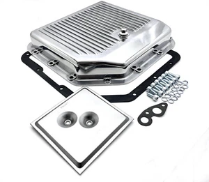 GM Transmission Pan Turbo 350 TH350 Stock Capacity Cast Aluminum Black + Filter - Picture 1 of 3
