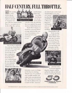 1997 Honda Motorcycle Racing History Print-Ad/ 50 year history - Picture 1 of 1