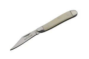 Erdnuss Klapp Taschenmesser mit glatten weißen Knochengriffen von Rite Edge - NEU - Bild 1 von 1