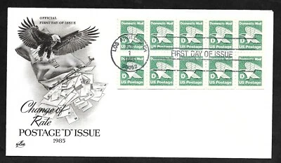 #2113a (22c) "D" Eagle Booklet Pane - ArtCraft FDCBP10 - Image 1 of 2