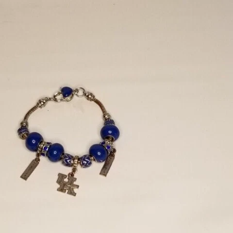 Kentucky Bracelet Wildcat Beaded Blue Charm Silver Tone University Sports Cover