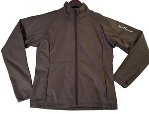 Salomon Clima Jacket Mens Medium Brown Windbreaker Full Zip Soft Shell Windproof - Picture 1 of 8