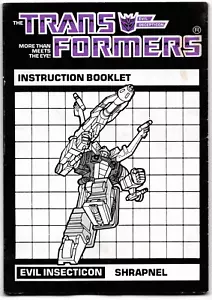G1 Transformers Insecticon Shrapnel Instruction Booklet Vintage Hasbro 1985 - Picture 1 of 3
