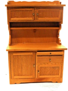 Handmade Miniature Wood Kitchen Hutch for Dollhouse or Miniatures 5.5" - Picture 1 of 9
