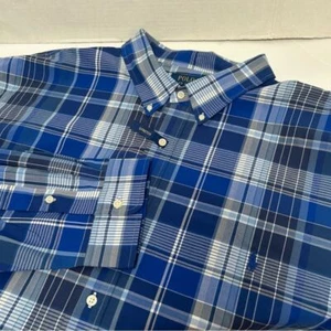 Polo Ralph Lauren Nuevo con Etiquetas Calce Clásico Elastizado Azul Cuadros Mezcla de Algodón Talla 3XLT - Imagen 1 de 8