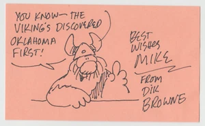 Hand Drawn Sketch SIGNED by DIK BROWNE "To Mike" PSA/DNA Certified Authentic - Picture 1 of 2