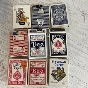 9 barajas de cartas de poker bridge usadas sin contar sin buscar - Imagen 1 de 4