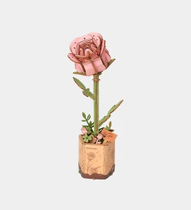 Rowood Pink Rose Wooden Model Kit - Picture 1 of 1