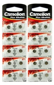 20 Pk Camelion AG1 364 LR621 531 SR60 1.5V Plus Alkaline Watch Battery - Picture 1 of 2