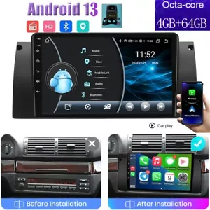 4+64GB Car Stereo Radio for BMW E39 X5 E53 GPS Sat Nav WiFi BT Android13 Carplay - Picture 1 of 23