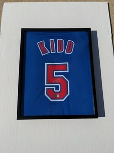 Jason Kidd Signed and Framed New Jersey Blue Basketball Jersey (Beckett) - Picture 1 of 6