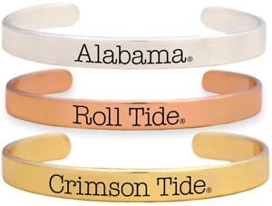 Alabama Crimson Tide Roll Tide Tri Tone Bangle Bracelet Set Choose 1 or all 3